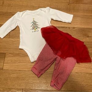 Carter's 0-3m Baby Girl Christmas Outfit